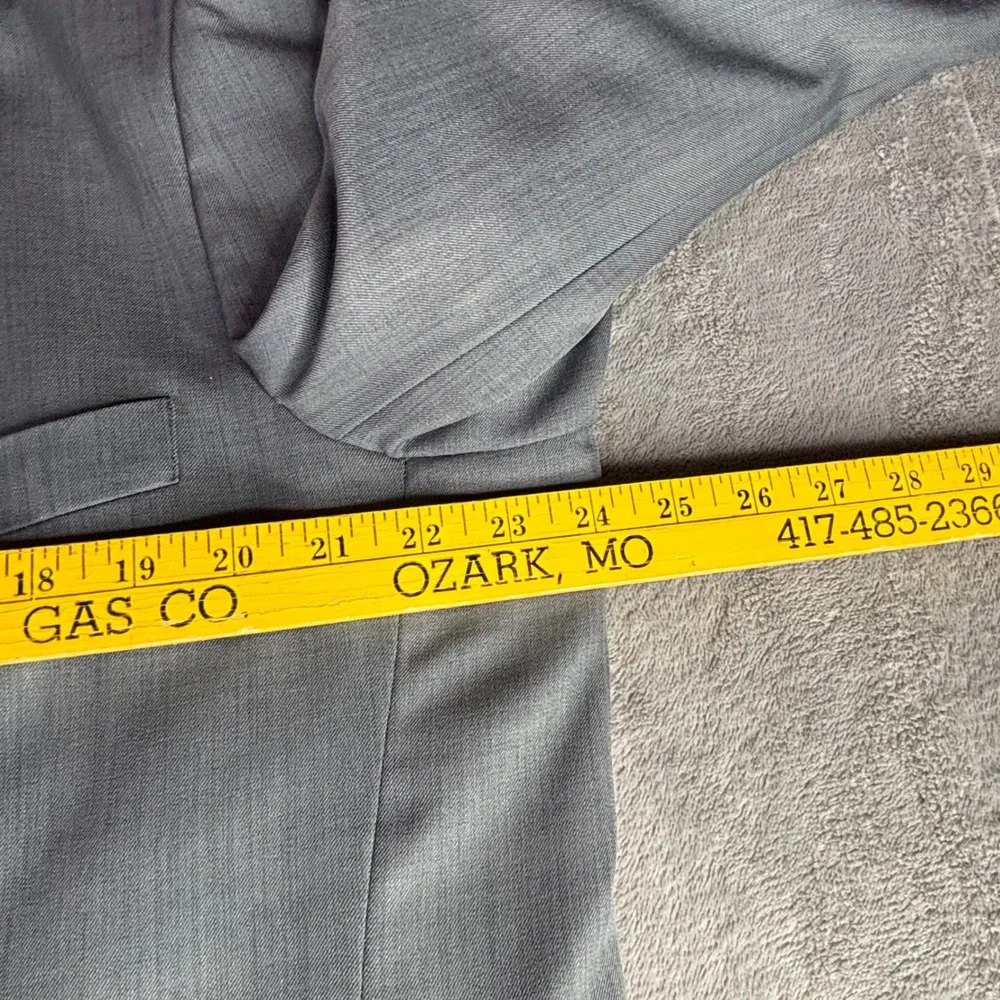 Stacy Adams Blazer‎ Mens 44R Grey 4-Button Peak Lapel Superlative 150s Lining